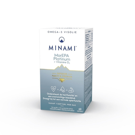 Minami MorEPA Platinum + vitamine D3 softgels 60pc