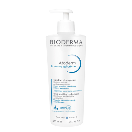 Bioderma Atoderm Intensive Gel-Crème Ultra-Apaisant Hydratant Anti-Demangeaisons Pour Peaux Sèches irritées 500ml