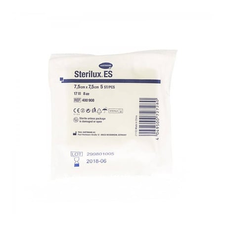 Sterilux Es kompressen 7,5 x 7,5cm 30x5 stuks