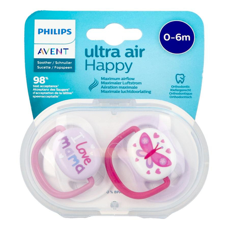 Philips avent sucette 0m+ happy girl