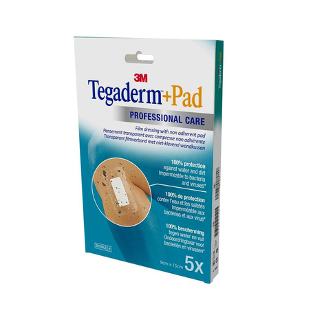 Tegaderm + pad 3m transp steril 9cmx15cm 5 3589p