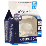 Difrax Sucette Natural Glow in the dark nuit 0-6 mois 1pc