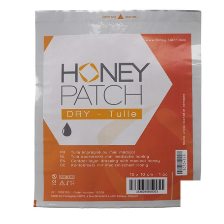 Honeypatch dry miel cicatr.7g+tulle ster.10x10cm 1