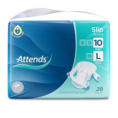 Attends slip active 10 large 1x28pc