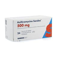 Azithromycine 500mg sandoz comp pell 24x500 mg