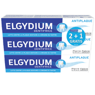 Elgydium Antiplak tandpasta 3x75ml   2+1 gratis