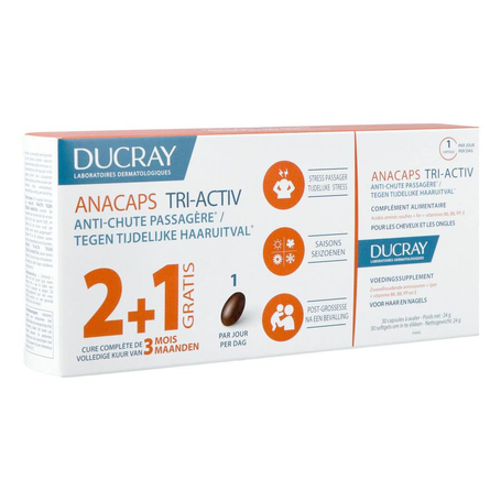 Ducray anacaps tri-activ caps 3x30 2+1 gratis