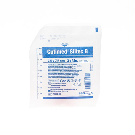 Cutimed siltec b kp steriel 7,5x 7,5cm 1 7328400