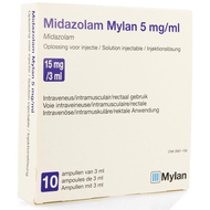 Midazolam mylan 5 mg/ml inj. opl. i.m./i.v. amp. 10 x 3 ml