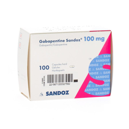 Gabapentine 100mg sandoz caps 100 x 100mg