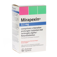 Mirapexin pr 2,1mg comp liberation prolongee 100
