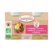 Babybio Petit pot bébé pomme-abricot-céréale 2x130g
