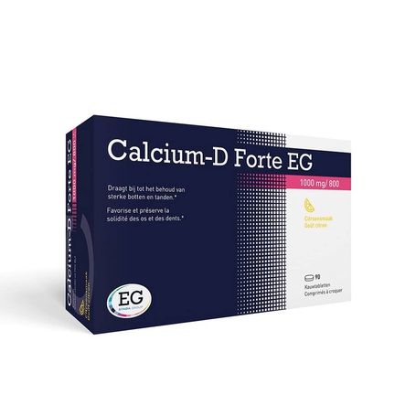 EG Calcium-D Forte citroen 1000mg/800IE kauwtabletten 90st