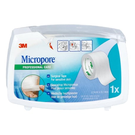 3M Micropore 25,0mm x 9,1m dispenser 1st