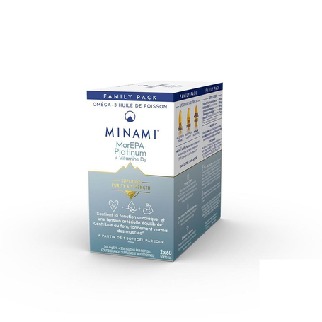 Minami MorEPA Platinum Smart Fats omega 3 + Vitamine D3 1000IU 2x60caps