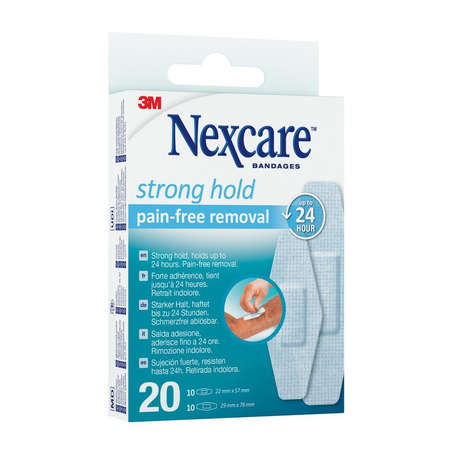 Nexcare 3m strong hold assortis 20