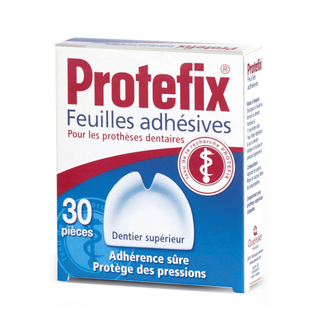 Protefix Feuilles adhesives prothese dentaire superieure 30pc