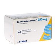 Levetiracetam sandoz comp pell 100 x 250mg
