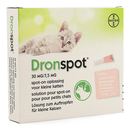 Dronspot 30mg/7,5mg spot-on chat p.>0,5-2,5kg pip2