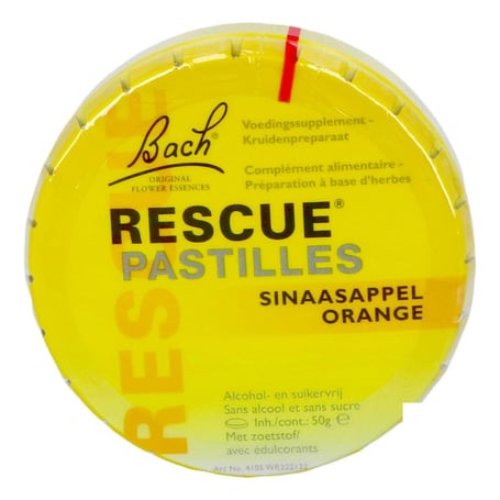 Bach Rescue Pastilles Sinaasappel zonder suiker 50gr