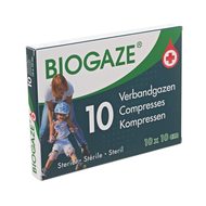 Biogaze 10 compresses 10 x10 cm