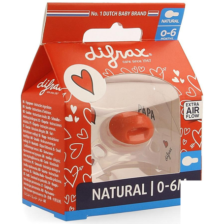 Difrax Sucette natural I love 0-6m 1pc