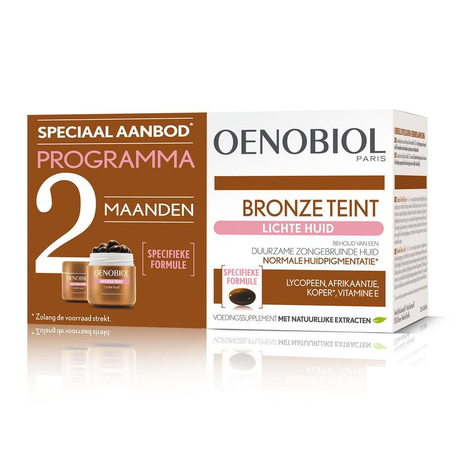 Oenobiol Bronze teint lichte huid capsules  2x30st