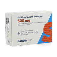 Sandoz  Azithromycine 500mg comprimés pelliculés 6x500 mg