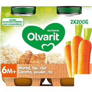 Olvarit carotte poulet riz 2x200g 6m00