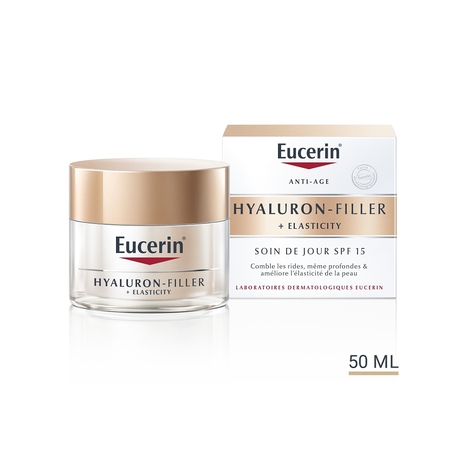 Eucerin Hyaluron-Filler + Elasticity Soin de Jour SPF 15 Crème Anti-Rides & Anti-Âge Pot 50ml