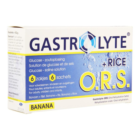 Gastrolyte ors banana + rice 6 sachets