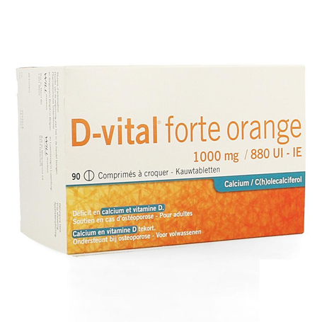 D-vital forte orange 1000mg/880ui comp croq. 90