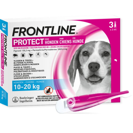 Frontline Protect Spot on hond M 10-20kg pipet 3st