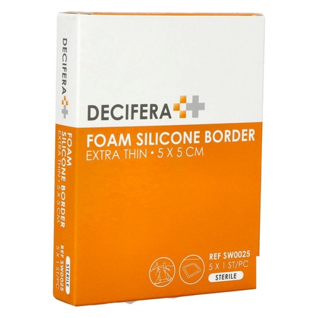 Decifera foam silicone border extra thin 5x5cm 5pc