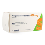 Valganciclovir sandoz 450mg comp pell 90