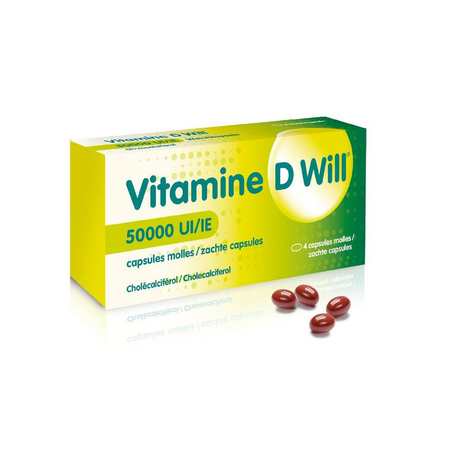 Vitamine D will 50000 UI capsules  molles 4pc
