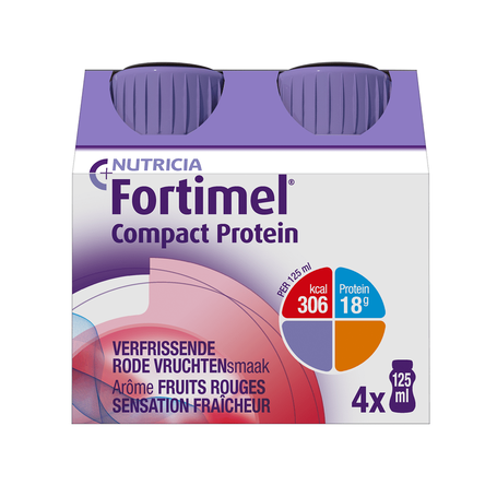 Fortimel Compact Protein rode vruchten 4x125ml