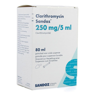 Clarithromycin sandoz gran or susp 80ml 250mg/5ml