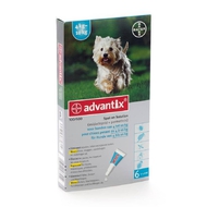 Advantix Dog 100/500 Honden 4<10kg pipetten 6x1,0ml
