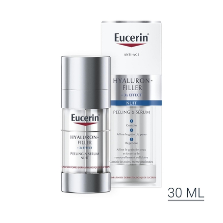 Eucerin Hyaluron-Filler +3x Effect Nacht Peeling & Serum Anti-Age & Rimpels met pomp 30ml