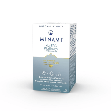 Minami MorEPA Platinum + vitamine D3 softgels 60st
