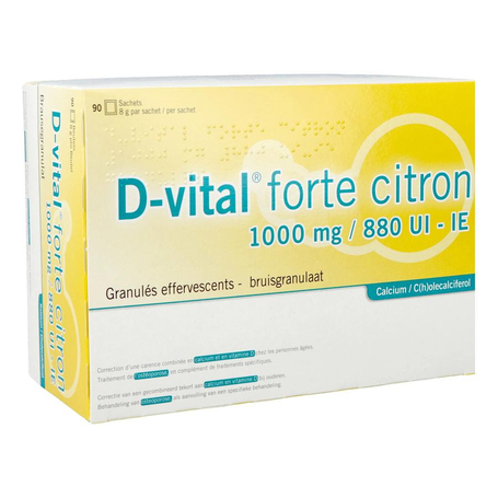 D-vital forte citron 1000mg/880ui efferv. sach 90