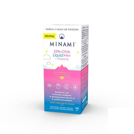 Minami Epa+dha liquid mini + vitamine d3 fles 100ml