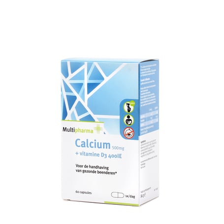 Multipharma Calcium 500 mg + vitamine D3 400UI 60st