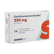 Clarithromycine sandoz 250mg comp pell 14