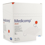 Medicomp drain 10x10cm 6l. st.25x2 p/s