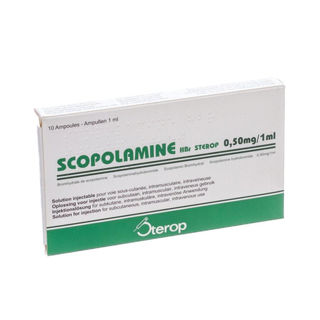 Scopolamine hbr amp 10x0,50mg/1ml