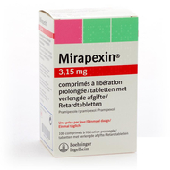 Mirapexin pr 3,15mg comp liberation prolongee 100