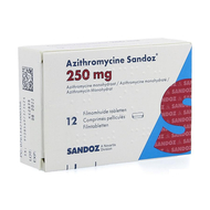 Azithromycine 250mg sandoz comp pell 12x250 mg