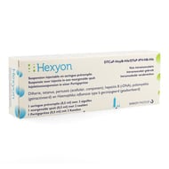 Hexyon seringue preremplie 0,5ml (=1dose) + 2 aig.